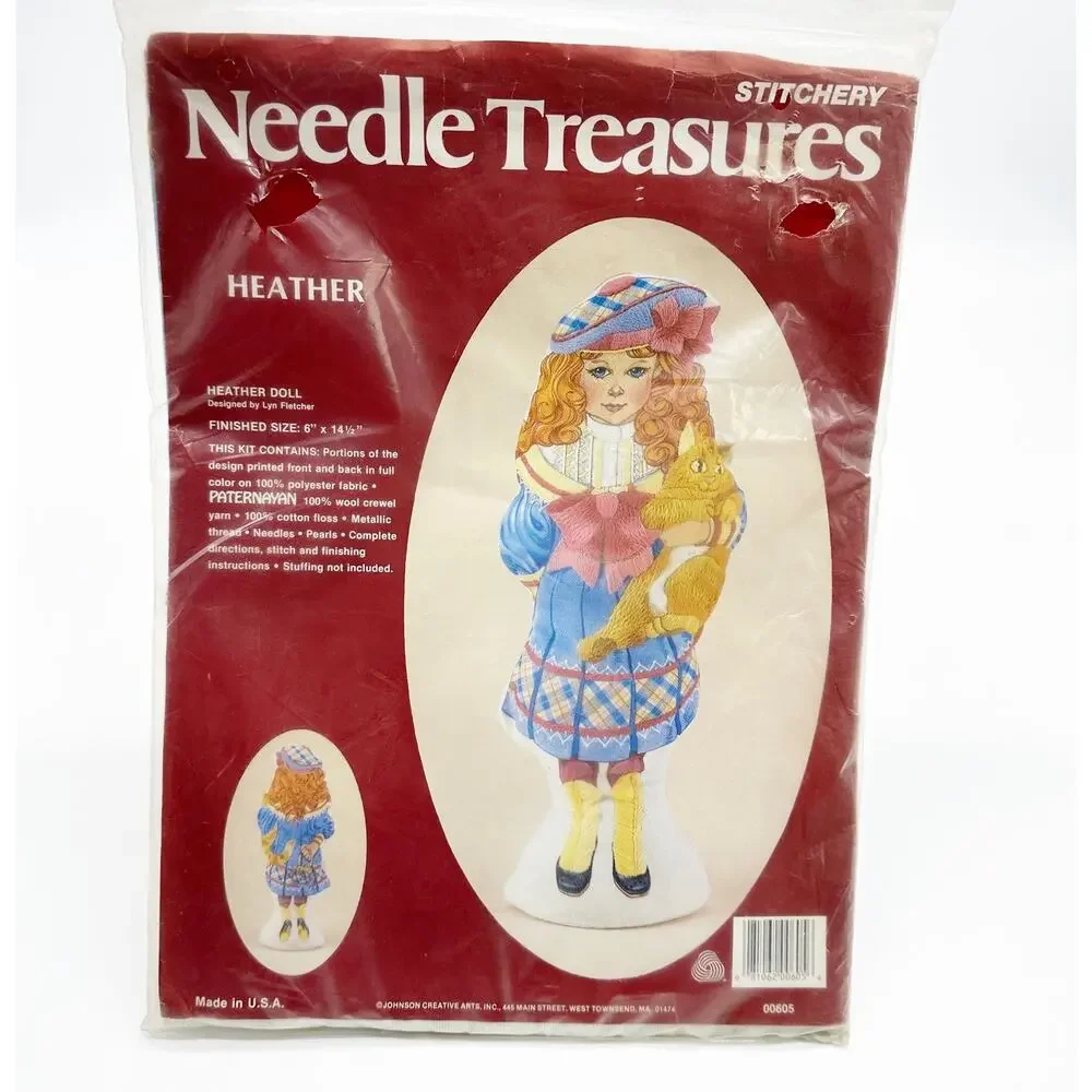 Stitchery Needle Treasures Heather Doll Vintage Complete NEW In Package Crafting